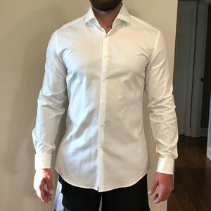 Hugo Boss white button down shirt